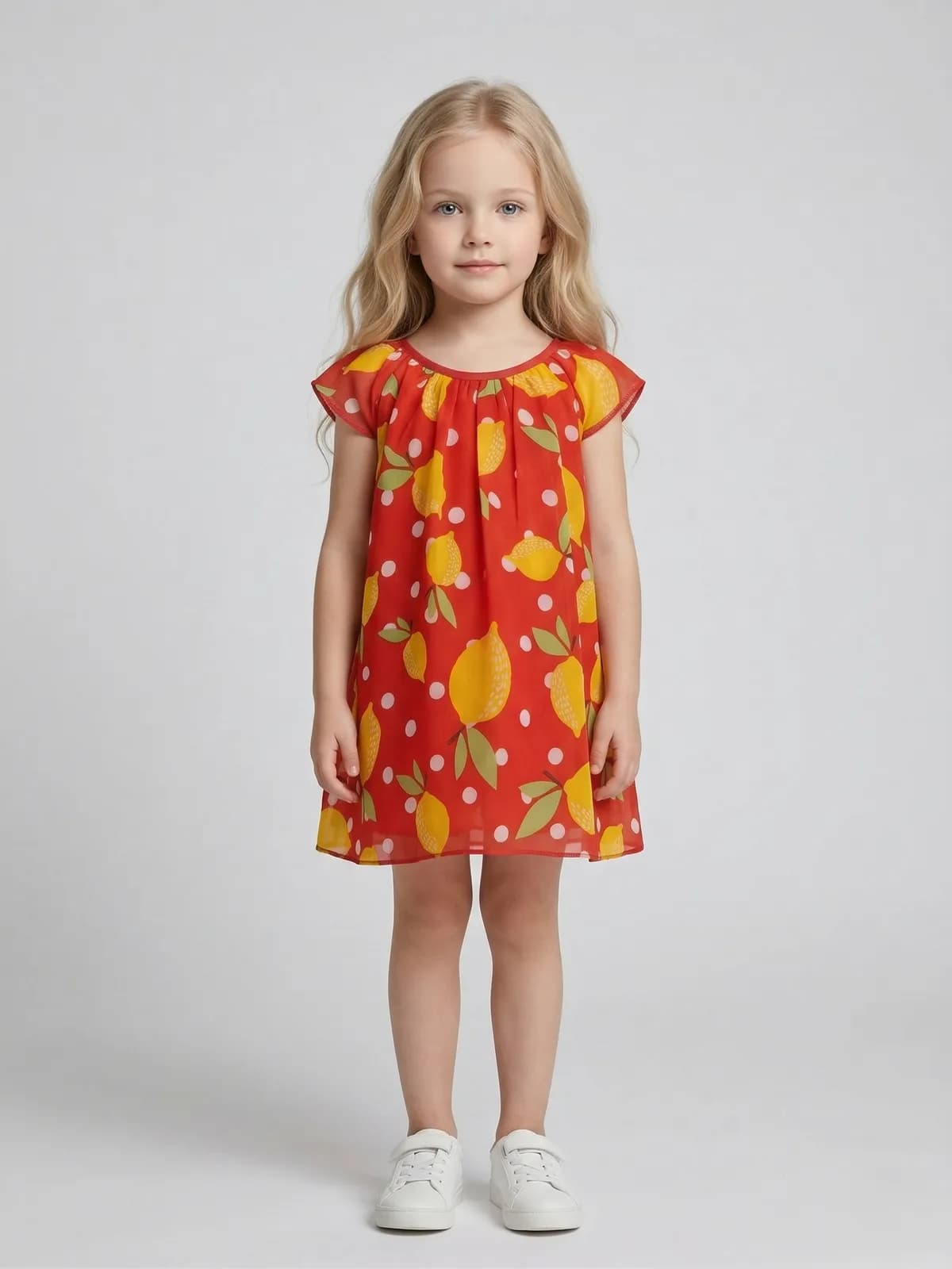Baby Girl Printed Cap Sleeve A-Line Dress 